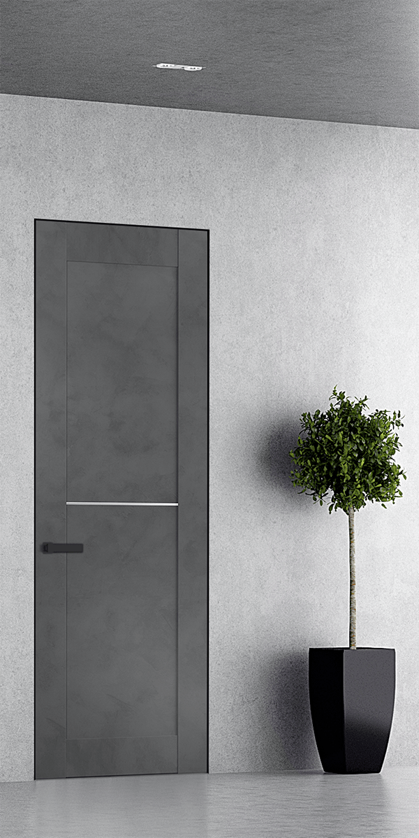 AVON 07 1H DARK URBAN DOUBLE INVISIBLE METAL FRAME BELLDINNI MODERN INTERIOR DOOR - 1
