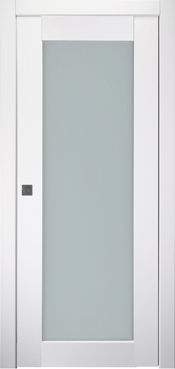 SMART PRO 207 VETRO POLAR WHITE POCKET BELLDINNI MODERN INTERIOR DOOR - 1