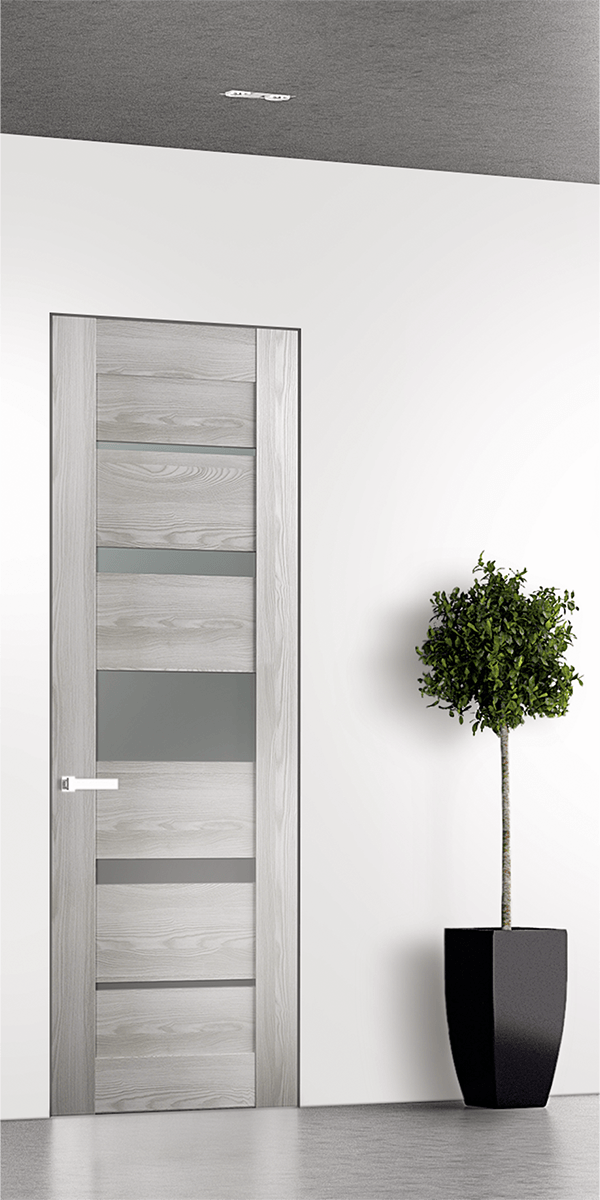 AVON 07-03 VETRO RIBEIRA ASH INVISIBLE METAL FRAME BELLDINNI MODERN INTERIOR DOOR - 1