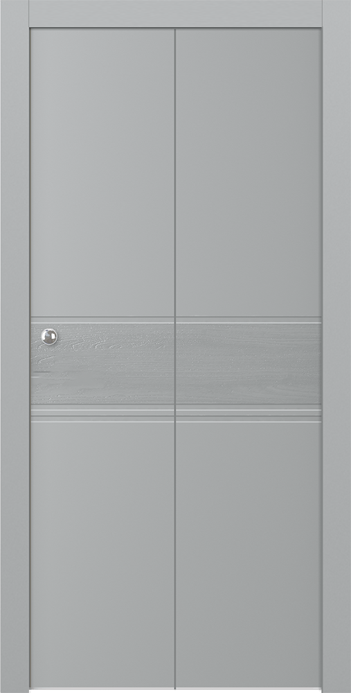 TWINWOOD 2 LIGHT GREY BI-FOLD BELLDINNI MODERN INTERIOR DOOR - 1