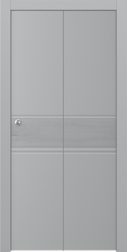 TWINWOOD 2 LIGHT GREY BI-FOLD BELLDINNI MODERN INTERIOR DOOR - 1