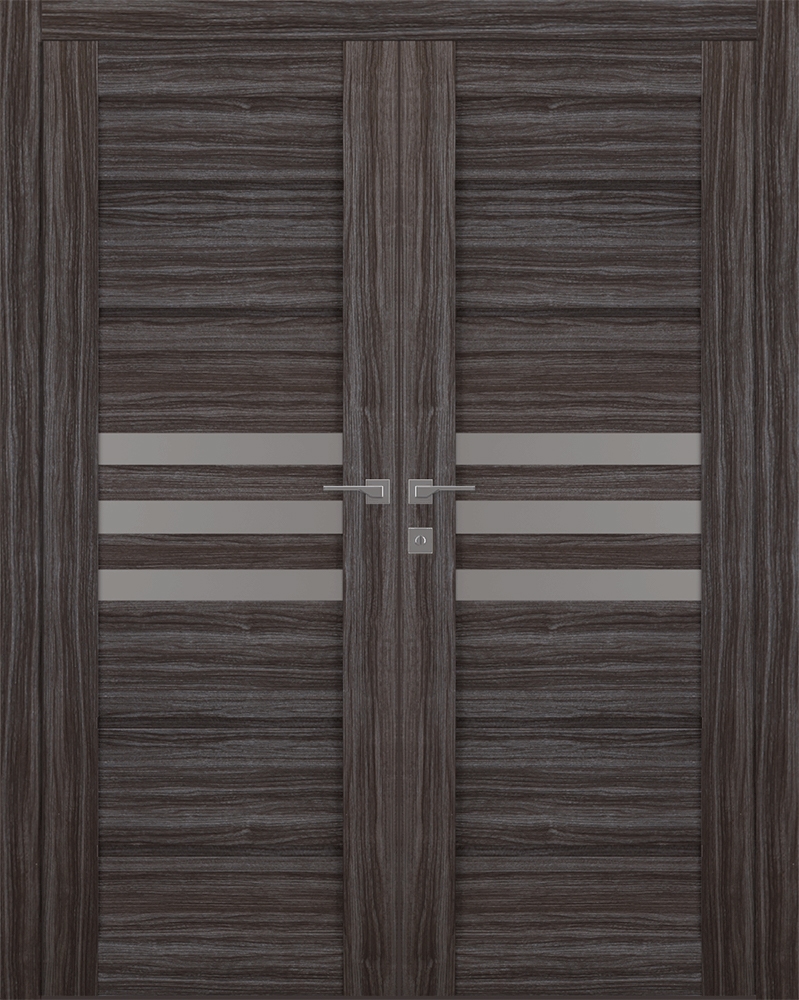 DOME VETRO GRAY OAK DOUBLE BELLDINNI MODERN INTERIOR DOOR - 1