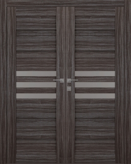 DOME VETRO GRAY OAK DOUBLE BELLDINNI MODERN INTERIOR DOOR - 1
