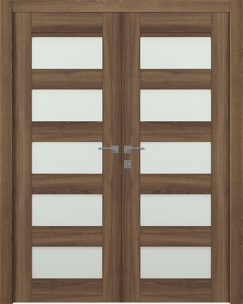 AVON 07-07 VETRO PECAN NUTWOOD DOUBLE DOORS BELLDINNI MODERN INTERIOR DOOR - 1
