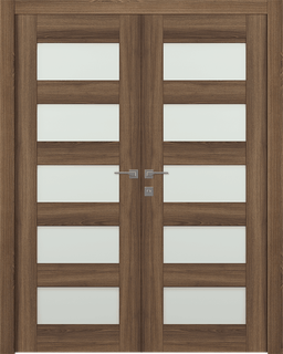 AVON 07-07 VETRO PECAN NUTWOOD DOUBLE DOORS BELLDINNI MODERN INTERIOR DOOR - 1