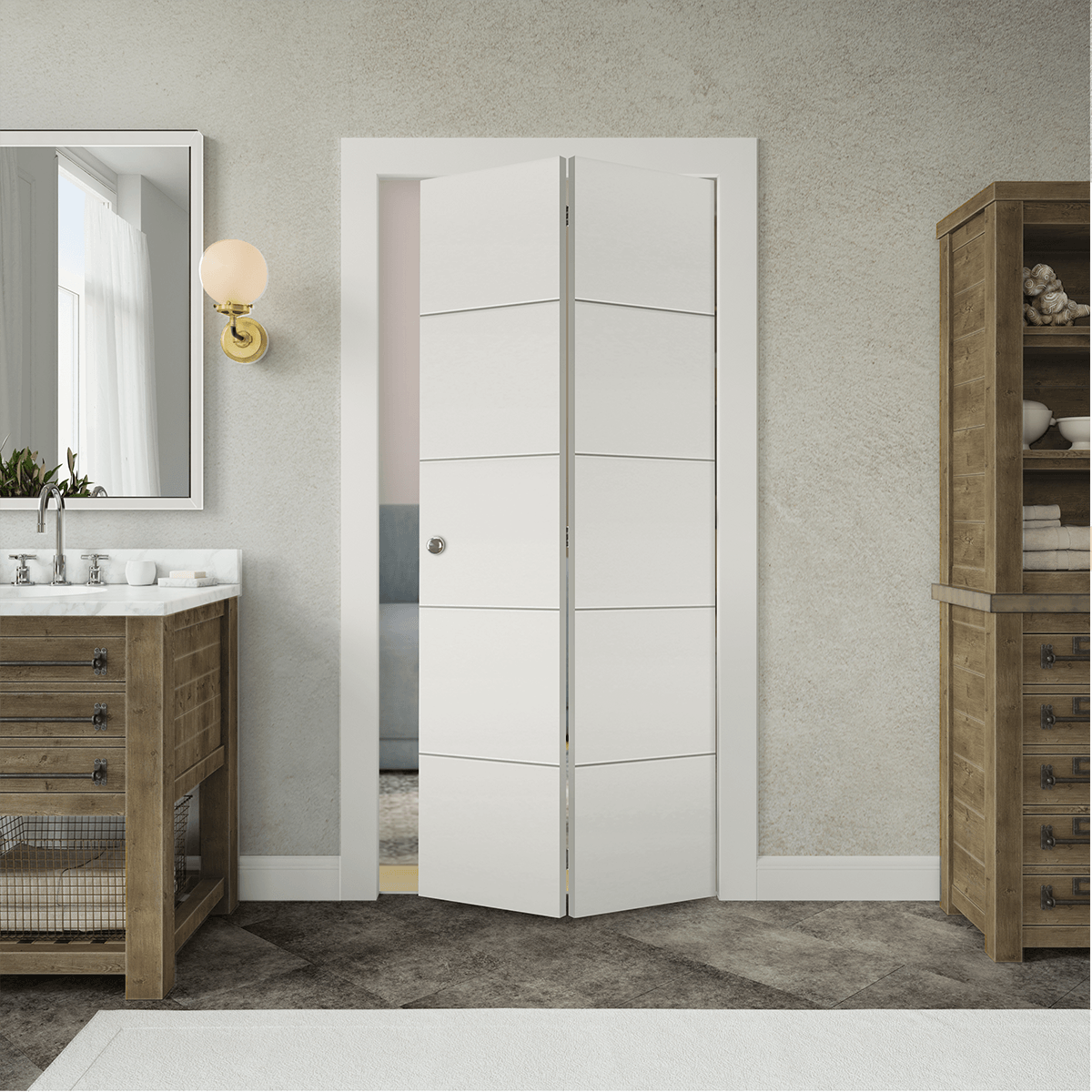 PALLADIO 4H BIANCO NOBLE BI-FOLD BELLDINNI MODERN INTERIOR DOOR - 2