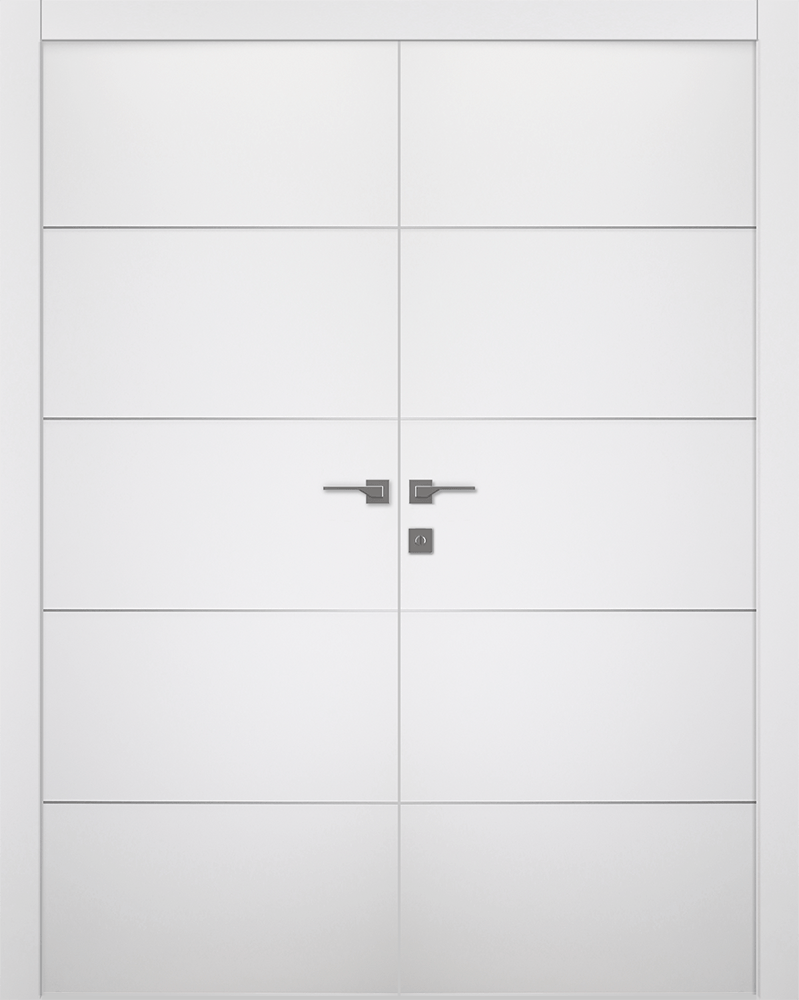 OPTIMA 4H SNOW WHITE DOUBLE BELLDINNI MODERN INTERIOR DOOR - 1