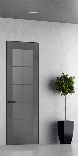 AVON 10 LITE VETRO DARK URBAN INVISIBLE METAL FRAME BELLDINNI MODERN INTERIOR DOOR - 1