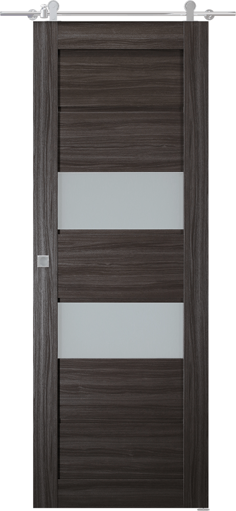 DESSA VETRO GRAY OAK BARN BELLDINNI MODERN INTERIOR DOOR - 1