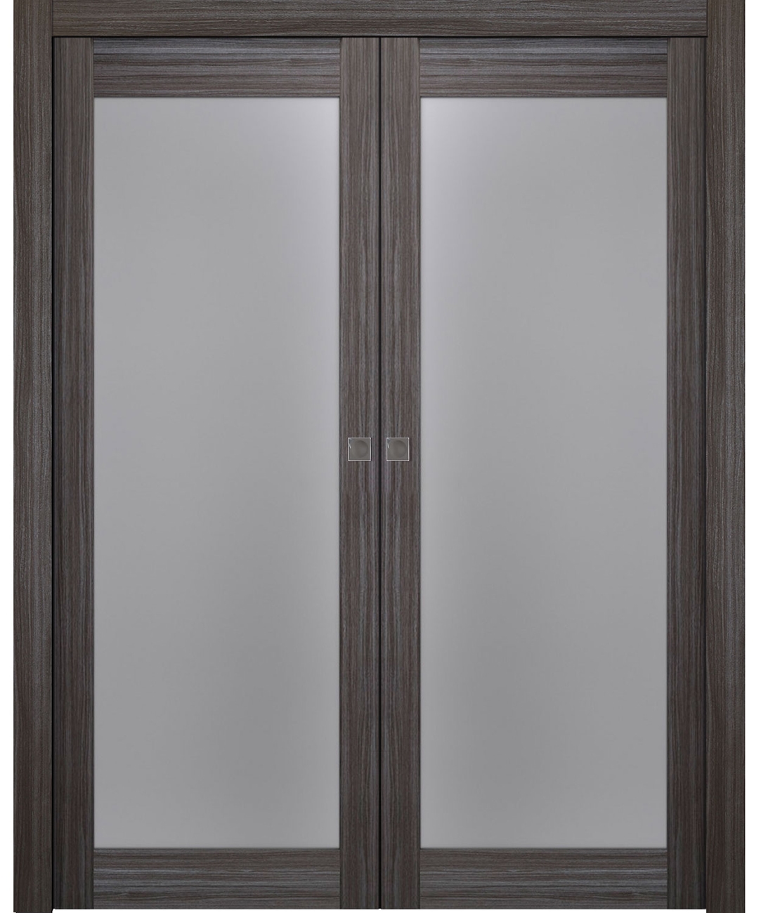 PALLADIO 207 VETRO GRAY OAK DOUBLE POCKET BELLDINNI MODERN INTERIOR DOOR - 1