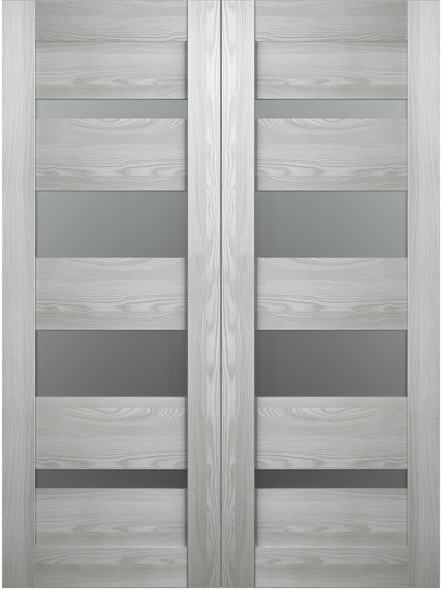 AVON 07-01 VETRO RIBEIRA ASH DOUBLE BARN BELLDINNI MODERN INTERIOR DOOR - 2