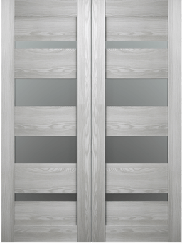 AVON 07-01 VETRO RIBEIRA ASH DOUBLE BARN BELLDINNI MODERN INTERIOR DOOR - 2