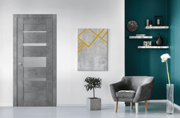 AVON 07-03 VETRO DARK URBAN DOUBLE INVISIBLE METAL FRAME BELLDINNI MODERN INTERIOR DOOR - 2