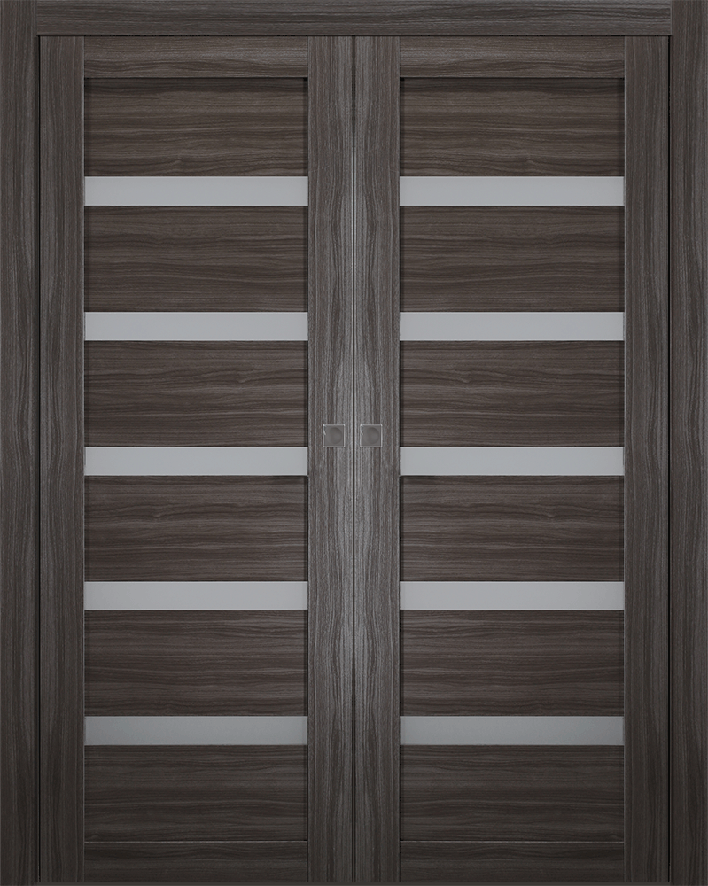 LEORA VETRO GRAY OAK DOUBLE POCKET BELLDINNI MODERN INTERIOR DOOR - 1