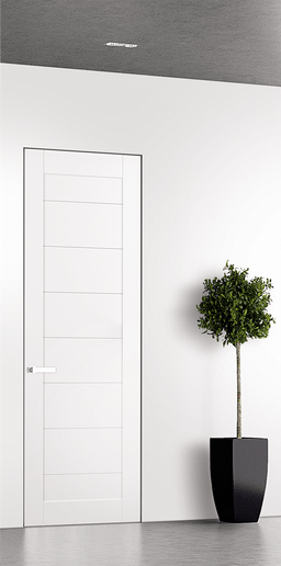 ERMI SNOW WHITE INVISIBLE METAL FRAME BELLDINNI MODERN INTERIOR DOOR - 1