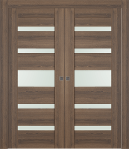 AVON 07-05 VETRO PECAN NUTWOOD DOUBLE POCKET DOORS BELLDINNI MODERN INTERIOR DOOR - 1