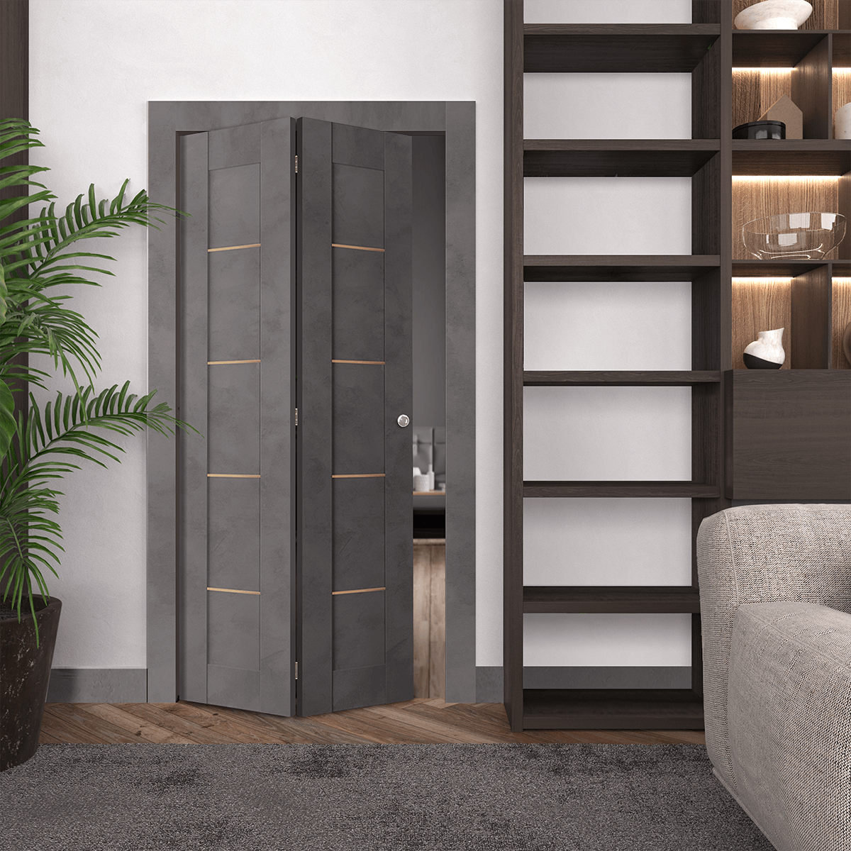 AVON 07 4H GOLD DARK URBAN BI-FOLD BELLDINNI MODERN INTERIOR DOOR - 2