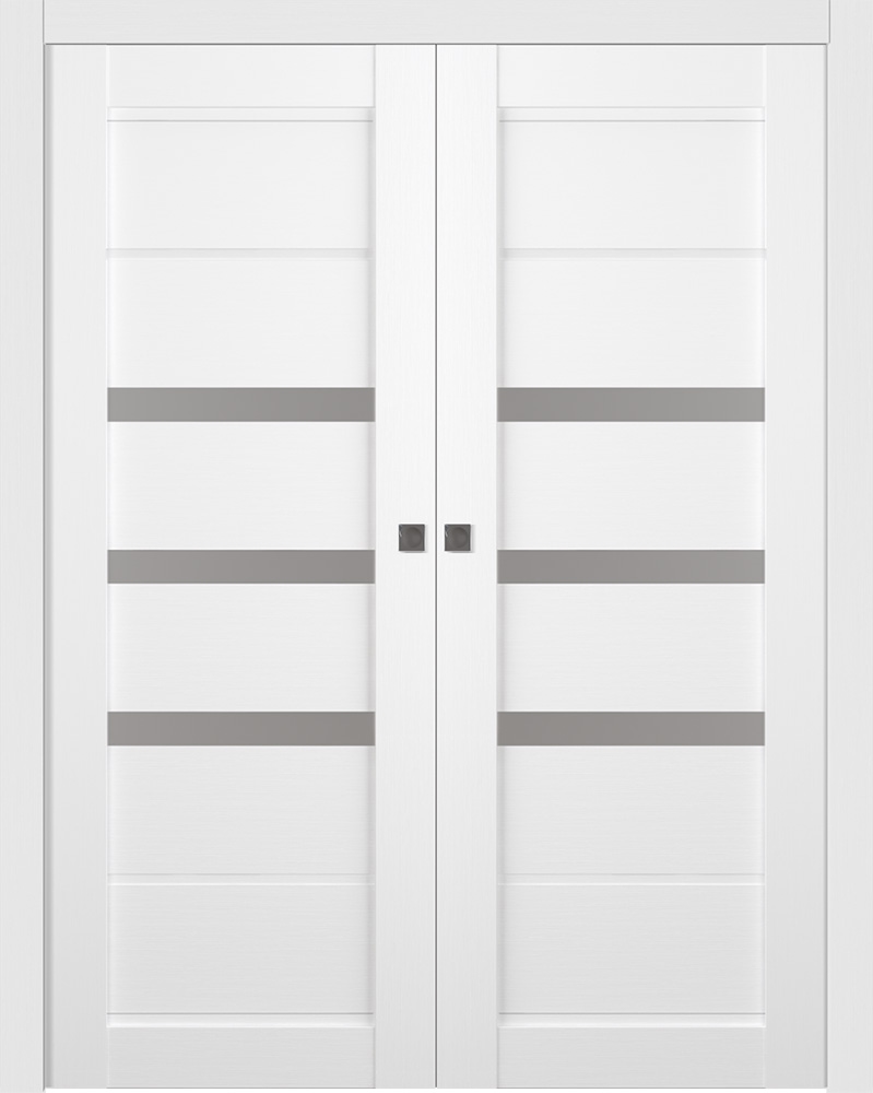RITA VETRO BIANCO NOBLE DOUBLE POCKET BELLDINNI MODERN INTERIOR DOOR - 1