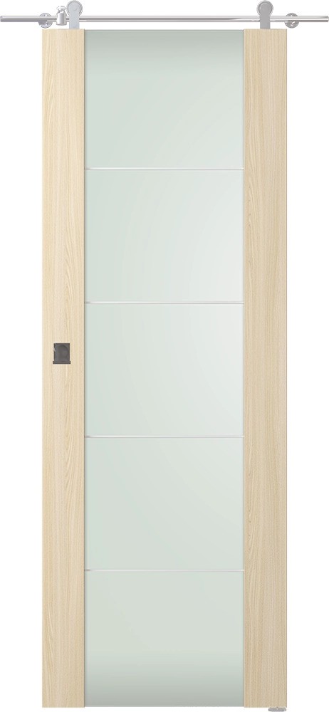 AVON 202 4H VETRO LOIRE ASH DOUBLE BARN DOORS BELLDINNI MODERN INTERIOR DOOR - 1