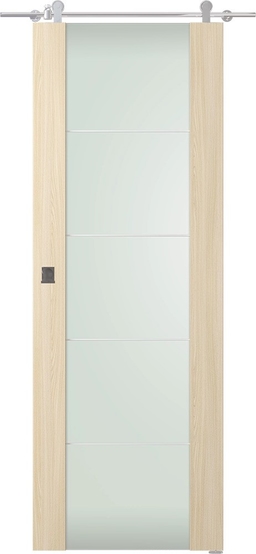 AVON 202 4H VETRO LOIRE ASH DOUBLE BARN DOORS BELLDINNI MODERN INTERIOR DOOR - 1