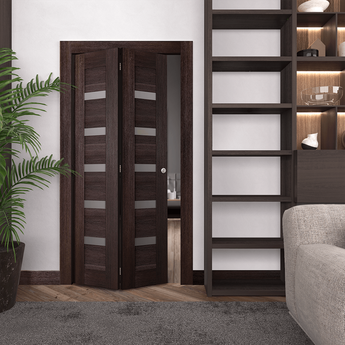 AVON 07-04 VETRO VERALINGA OAK BI-FOLD BELLDINNI MODERN INTERIOR DOOR - 2