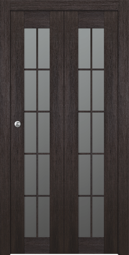AVON 10 LITE VETRO VERALINGA OAK DOUBLE BI-FOLD BELLDINNI MODERN INTERIOR DOOR - 1