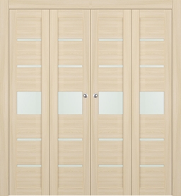 AVON 07-06 VETRO LOIRE ASH DOUBLE BI-FOLD DOORS BELLDINNI MODERN INTERIOR DOOR - 1