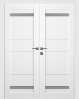 PERLA VETRO BIANCO NOBLE DOUBLE BELLDINNI MODERN INTERIOR DOOR - 1
