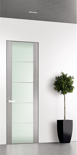 AVON 202 4H VETRO RIBEIRA ASH INVISIBLE METAL FRAME BELLDINNI MODERN INTERIOR DOOR - 1
