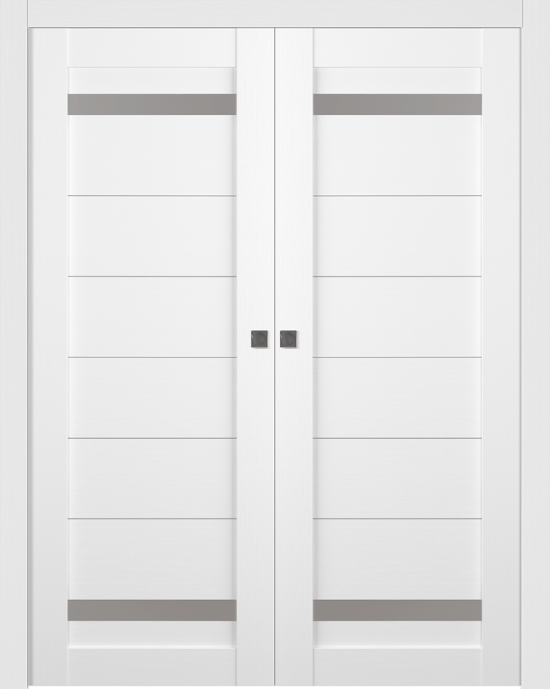 PERLA VETRO BIANCO NOBLE DOUBLE POCKET BELLDINNI MODERN INTERIOR DOOR - 1