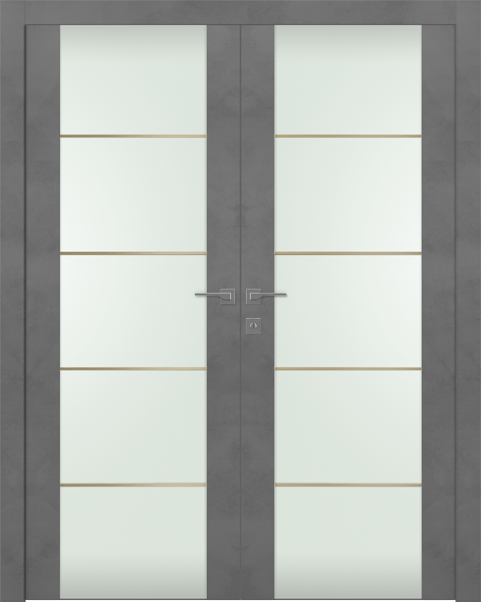 AVON 202 4H GOLD STRIPS VETRO DARK URBAN DOUBLE DOORS BELLDINNI MODERN INTERIOR DOOR - 1