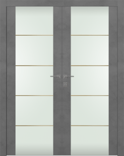 AVON 202 4H GOLD STRIPS VETRO DARK URBAN DOUBLE DOORS BELLDINNI MODERN INTERIOR DOOR - 1