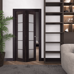 AVANTI 5 LITE VETRO BLACK APRICOT BI-FOLD BELLDINNI MODERN INTERIOR DOOR - 2