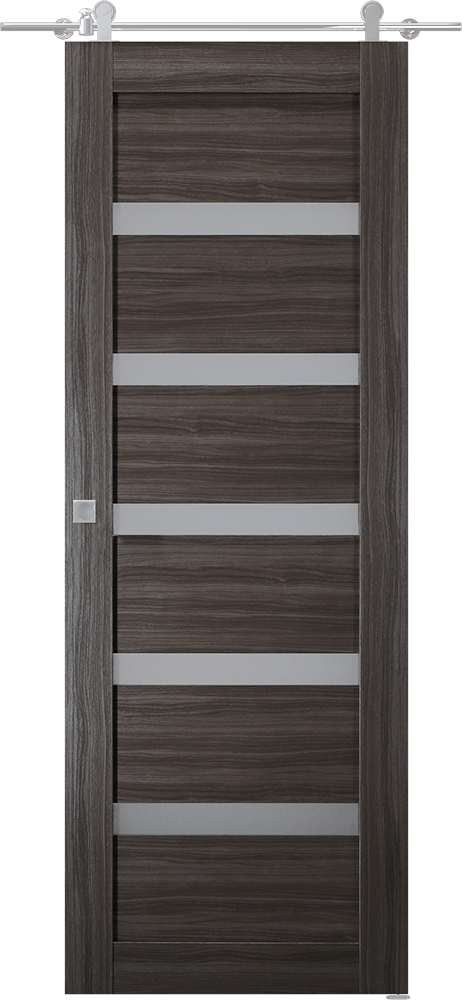 LEORA VETRO GRAY OAK BARN BELLDINNI MODERN INTERIOR DOOR - 1
