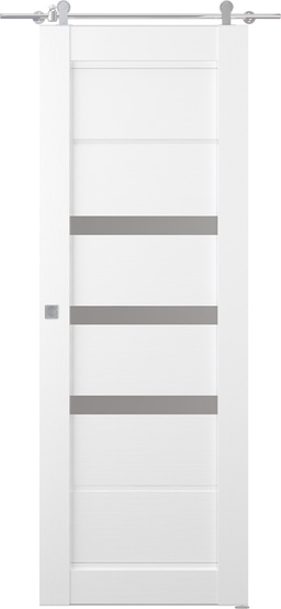 RITA VETRO BIANCO NOBLE DOUBLE BARN BELLDINNI MODERN INTERIOR DOOR - 1