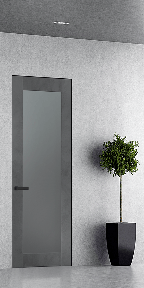 AVON 207 VETRO DARK URBAN INVISIBLE METAL FRAME BELLDINNI MODERN INTERIOR DOOR - 1