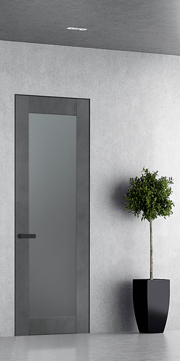 AVON 207 VETRO DARK URBAN INVISIBLE METAL FRAME BELLDINNI MODERN INTERIOR DOOR - 1