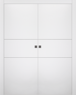 OPTIMA 2H SNOW WHITE DOUBLE POCKET BELLDINNI MODERN INTERIOR DOOR - 1