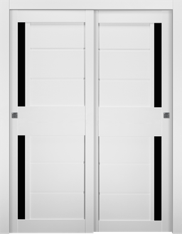 Esta Black Vetro Bianco Noble Bypass Belldinni Modern Interior Door - 1