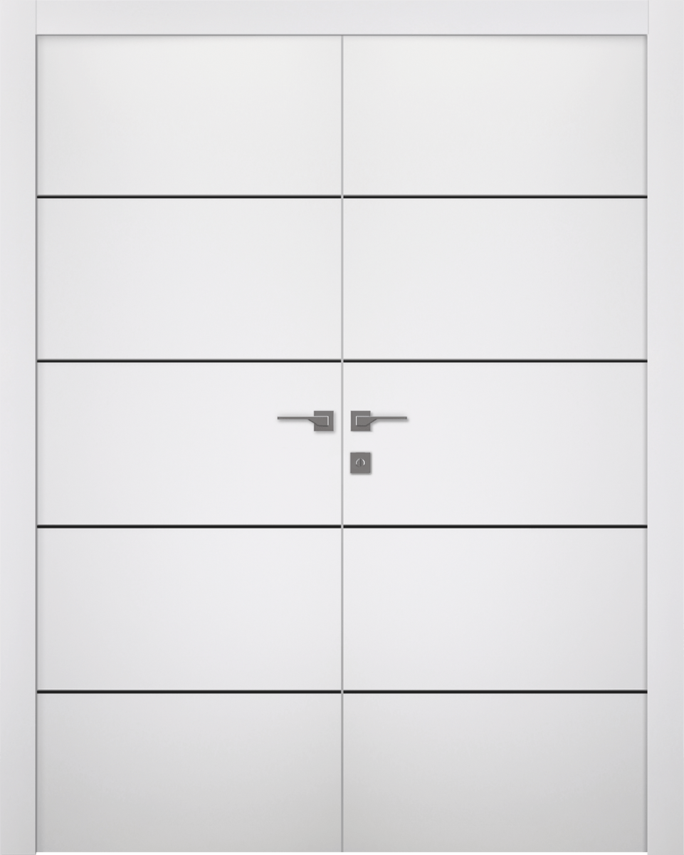 SMART PRO 4H BLACK POLAR WHITE DOUBLE DOORS BELLDINNI MODERN INTERIOR DOOR - 1