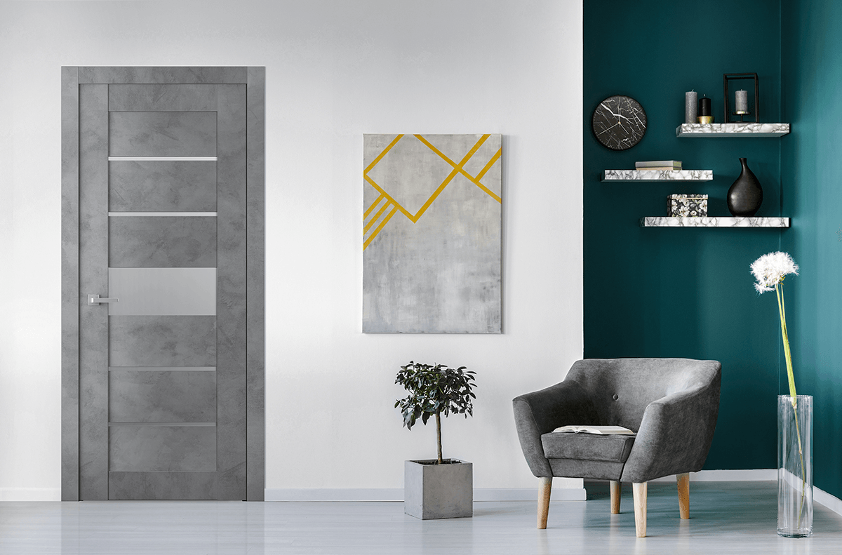 AVON 07-06 VETRO DARK URBAN DOUBLE INVISIBLE METAL FRAME BELLDINNI MODERN INTERIOR DOOR - 2