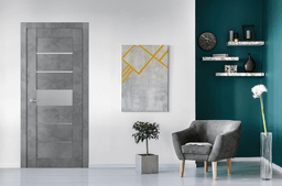 AVON 07-06 VETRO DARK URBAN DOUBLE INVISIBLE METAL FRAME BELLDINNI MODERN INTERIOR DOOR - 2