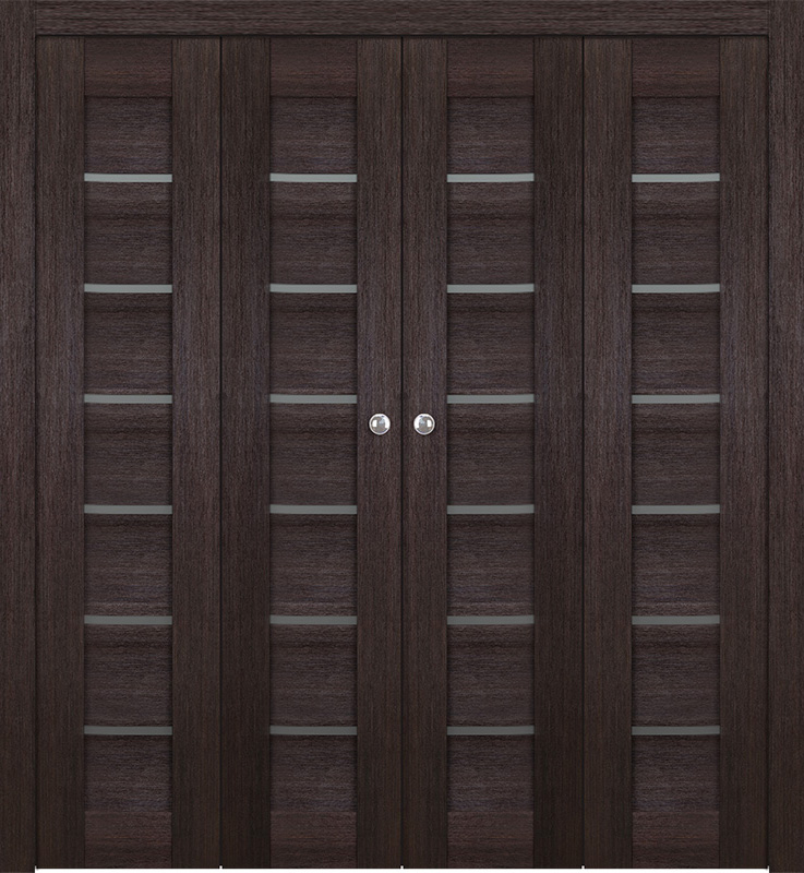 AVON 07-02 VETRO VERALINGA OAK DOUBLE BI-FOLD BELLDINNI MODERN INTERIOR DOOR - 1
