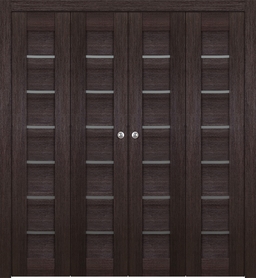 AVON 07-02 VETRO VERALINGA OAK DOUBLE BI-FOLD BELLDINNI MODERN INTERIOR DOOR - 1