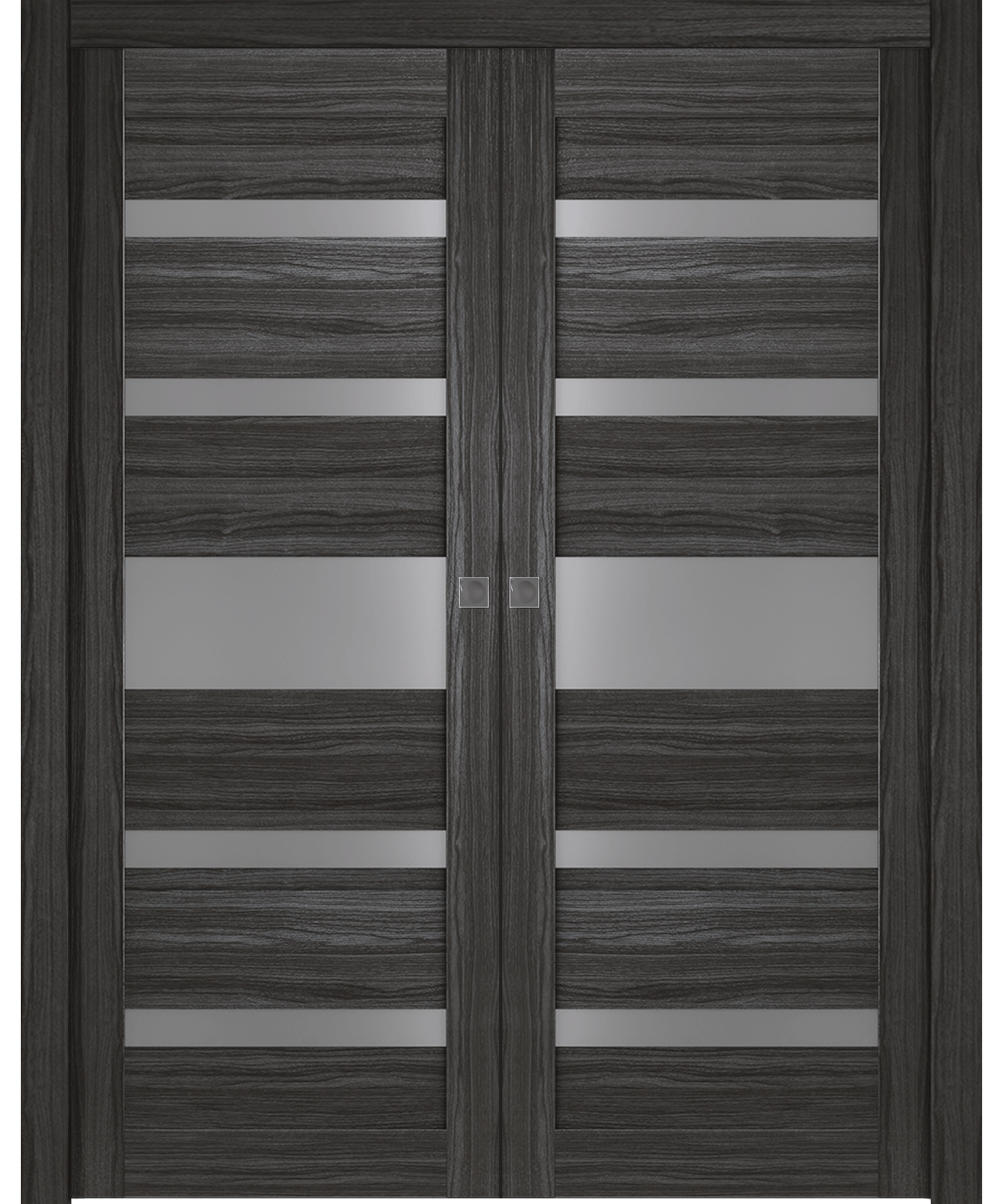 GINA VETRO GRAY OAK DOUBLE POCKET DOORS BELLDINNI MODERN INTERIOR DOOR - 1