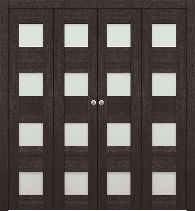 AVON 07-08 VETRO VERALINGA OAK DOUBLE BI-FOLD DOORS BELLDINNI MODERN INTERIOR DOOR - 1