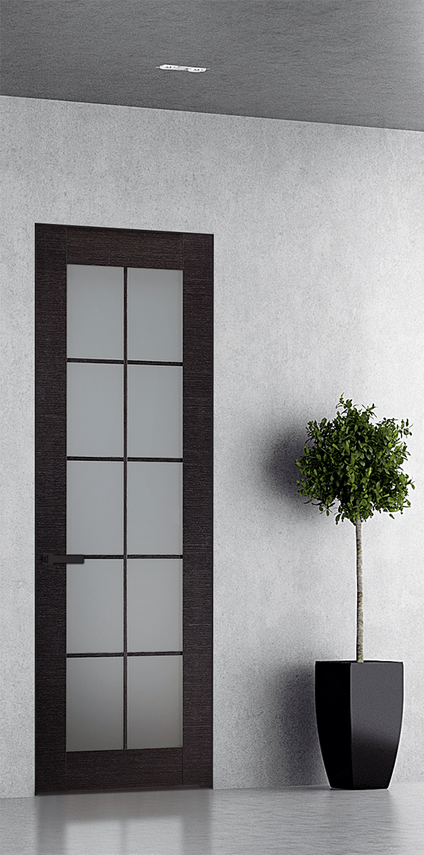 AVANTI 10 LITE VETRO BLACK APRICOT DOUBLE INVISIBLE METAL FRAME BELLDINNI MODERN INTERIOR DOOR - 1