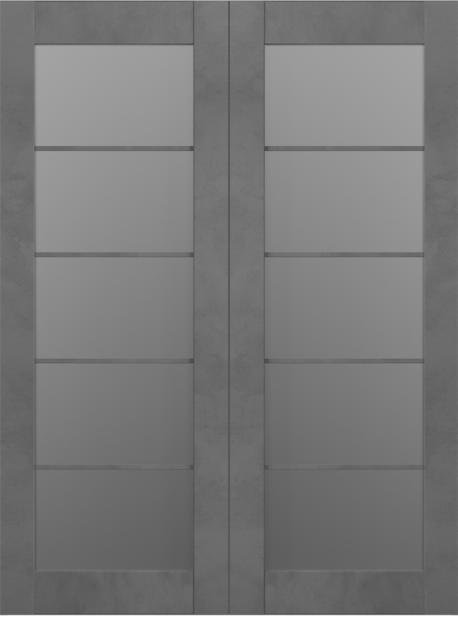 AVON 5 LITE VETRO DARK URBAN DOUBLE BI-FOLD BELLDINNI MODERN INTERIOR DOOR - 2