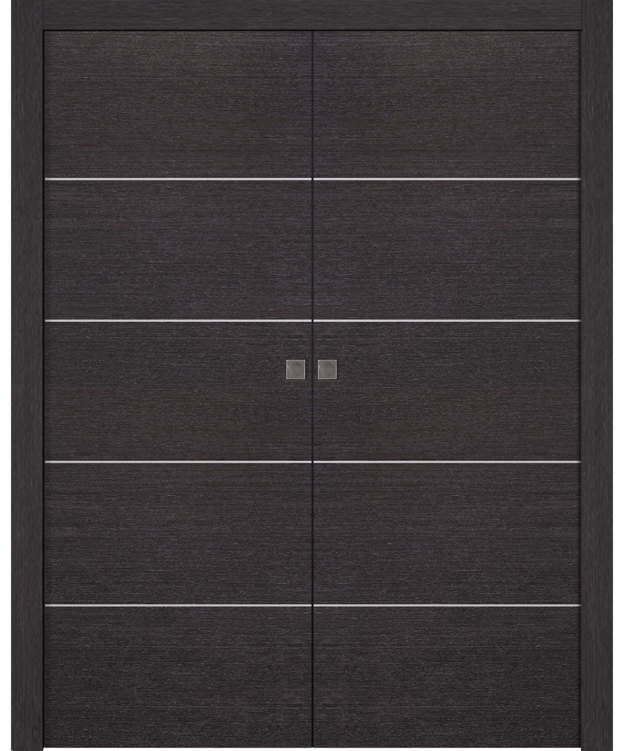 AVANTI 4H BLACK APRICOT DOUBLE POCKET BELLDINNI MODERN INTERIOR DOOR - 1