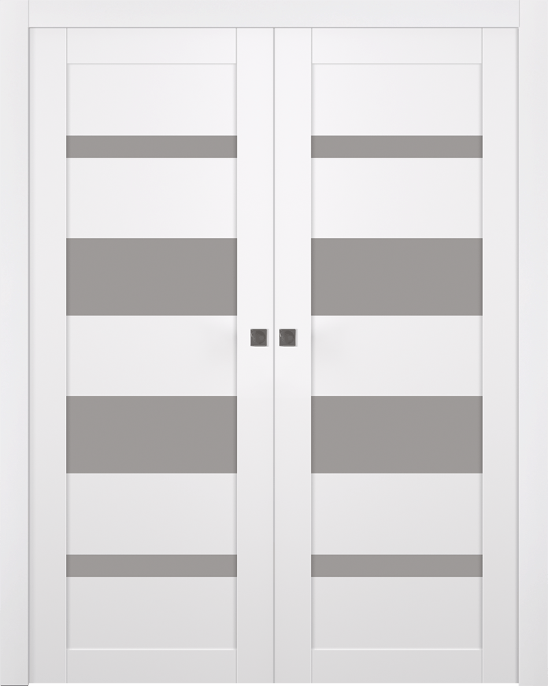 MIRELLA VETRO SNOW WHITE DOUBLE POCKET BELLDINNI MODERN INTERIOR DOOR - 7